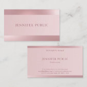 Carte De Visite Rose Gold Moderne Élégant Glamour Modèle (Devant / Derrière)