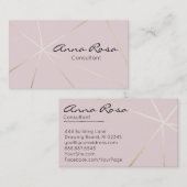 Carte De Visite *~* Rose Gold Moderne Foil tendance rose géométriq (Devant / Derrière)