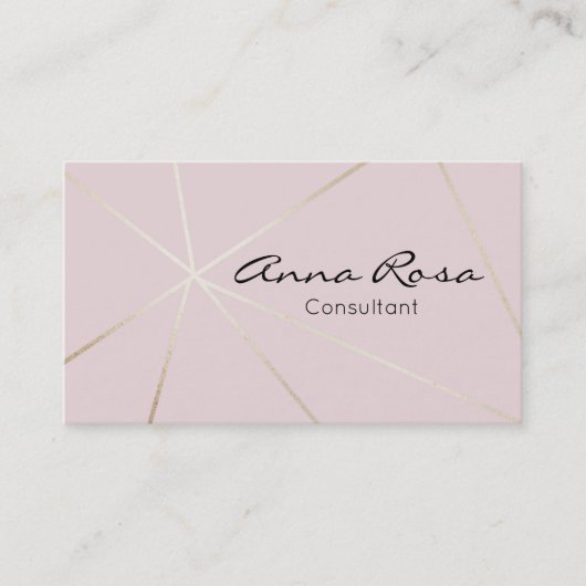 Carte De Visite *~* Rose Gold Moderne Foil tendance rose géométriq (Devant)