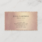 Carte De Visite Rose Gold Moderne Script Monogram Chic (Dos)