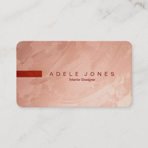 Carte De Visite Rose Gold Moderne Toscane & Rouge Modifiable