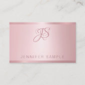 Carte De Visite Rose Gold Monogramme Modern Simple Modèle (Devant)