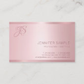 Carte De Visite Rose Gold Monogramme Modern Simple Modèle (Dos)