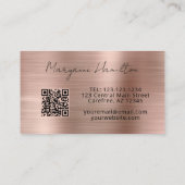 Carte De Visite Rose Gold Monogramme QR (Dos)