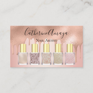 Carte De Visite Rose Gold Nail Polonais