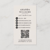 Carte De Visite Rose Gold Nail Polonais Bottle Nail Technicien (Dos)