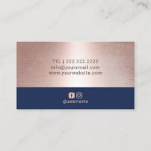 Carte De Visite Rose Gold Navy Blue (Dos)