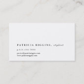 Carte De Visite Rose Gold Noir Monogramme Minimal (Dos)