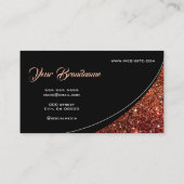 Carte De Visite Rose Gold Ombre Parties scintillant Sparkle Glam P (Dos)