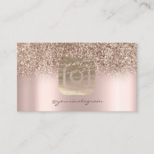 Carte De Visite Rose Gold Pailleté Instagram Tendance