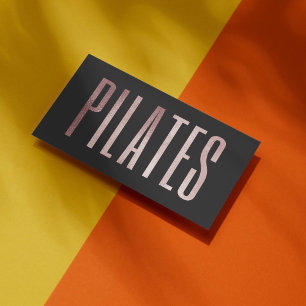 Carte De Visite Rose Gold Paillettes Pilates