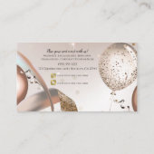 Carte De Visite Rose Gold & Parties scintillant Ballons Party Soci (Dos)