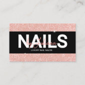 Carte De Visite Rose Gold Parties scintillant Beauté Salon QR Code (Devant)