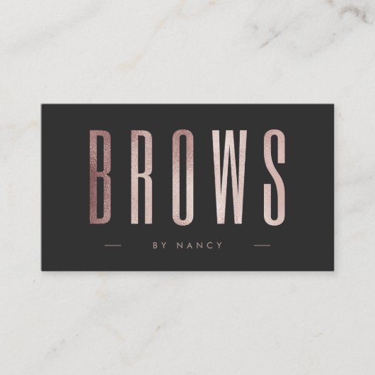 Carte De Visite Rose Gold Parties scintillant Brosse QR Code & Log (Devant)