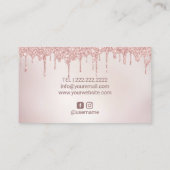 Carte De Visite Rose Gold Parties scintillant Drives Chic Lips maq (Dos)
