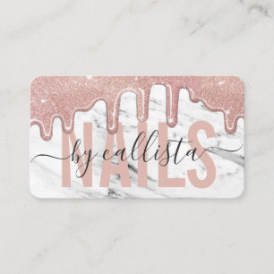 Carte De Visite Rose Gold Parties scintillant Drives Marble Nail A