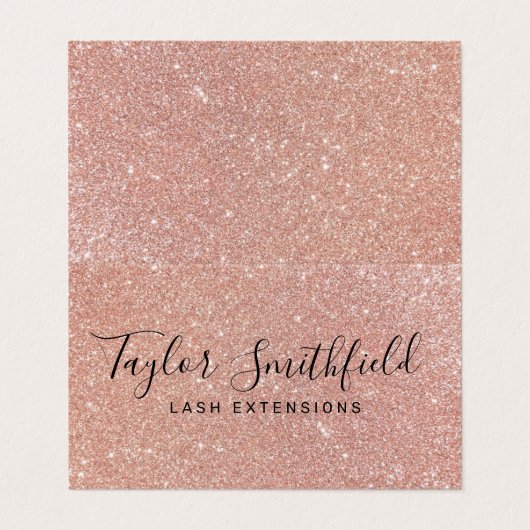 Carte De Visite Rose Gold Parties scintillant Élégante et branchée (Extérieur déplié)