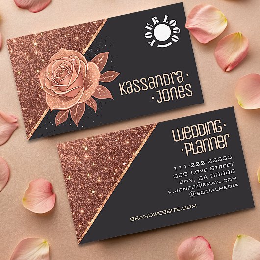 Carte De Visite Rose Gold Parties scintillant Étoiles Étoiles Luxu