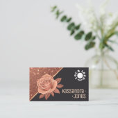 Carte De Visite Rose Gold Parties scintillant Étoiles Étoiles Luxu (Debout devant)