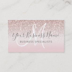 Carte De Visite Rose Gold Parties scintillant Girly Business Logo 