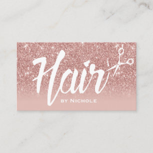 Carte De Visite Rose Gold Parties scintillant Hair Stylet Salon de