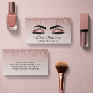 Carte De Visite Rose Gold Parties scintillant Lash Brow Beauté Car
