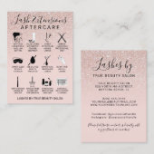 Carte De Visite Rose Gold Parties scintillant Lash extensions Afte (Devant / Derrière)