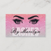 Carte De Visite Rose Gold Parties scintillant Lash Tech QR Code sc (Devant)