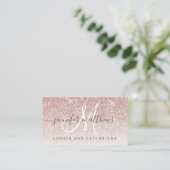 Carte De Visite Rose Gold Parties scintillant Lashes Salon Open Co (Debout devant)