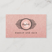 Carte De Visite Rose Gold Parties scintillant maquillage Artiste C (Devant)