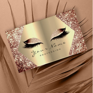 Carte De Visite Rose Gold Parties scintillant maquillage Artiste L
