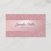 Carte De Visite Rose Gold Parties scintillant Moderne Écriture man (Devant)