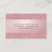 Carte De Visite Rose Gold Parties scintillant Moderne Élégant Nom  (Dos)
