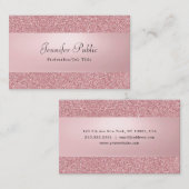 Carte De Visite Rose Gold Parties scintillant Moderne Élégant Nom  (Devant / Derrière)