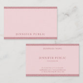 Carte De Visite Rose Gold Parties scintillant Moderne Élégant Simp (Devant / Derrière)