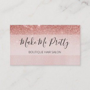 Carte De Visite Rose Gold Parties scintillant Ombre Pink Salon Gir