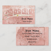 Carte De Visite Rose Gold Parties scintillant Silver Drivers Bea (Devant / Derrière)