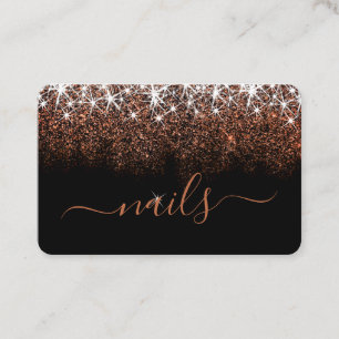 Carte De Visite Rose Gold Parties scintillant Spark Élégants ongle
