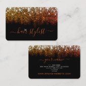 Carte De Visite Rose Gold Parties scintillant Spark Professional H (Devant / Derrière)