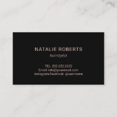 Carte De Visite Rose Gold Parties scintillant Typographie Coiffure (Dos)