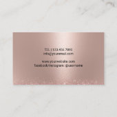 Carte De Visite Rose Gold Parties scintillant Yoga Pose instructeu (Dos)