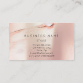 Carte De Visite Rose Gold Pearly Abstrait minimal Marbre de soie (Dos)