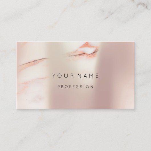 Carte De Visite Rose Gold Pearly Abstrait minimal Marbre de soie (Devant)