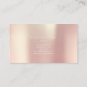 Carte De Visite Rose Gold Pearly Minimal Silk Metallic Blanc (Dos)