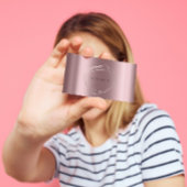 Carte De Visite Rose Gold Pearly Poligonal Frame Eggplant Mauve