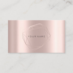 Carte De Visite Rose Gold Pearly Poligonal Frame Lux Metallic
