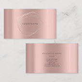 Carte De Visite Rose Gold Pearly Poligonal Frame Vip Metallic (Devant / Derrière)