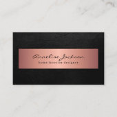 Carte De Visite Rose gold pink black elegant professional (Devant)