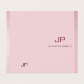 Carte De Visite Rose Gold Professional Moderne Monogrammé Élégant (Extérieur déplié)