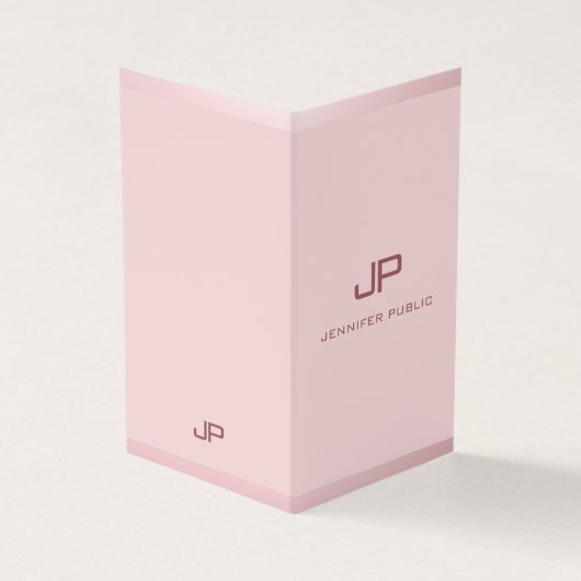 Carte De Visite Rose Gold Professional Moderne Monogrammé Élégant (Extérieur)